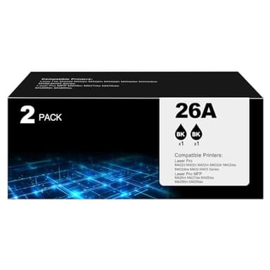 Cartucho de tóner 26A negro para impresora HP 26A CF226A 26X CF226X Printer Laser Jet Pro M402n M426fdw M402dn M402dw M402m M402 Pro MFP M427dw M426dw M426fdn M426, 2 Paquete CF2266 226A HP26A HP26X