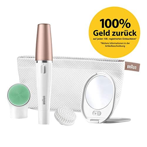 Braun FaceSpa 851V - Sistema 3 En 1 de cepillo de limpieza y depilación facial: elimina el vello, limpia y revitaliza la piel del rostro más 2 pilas adicionales