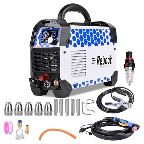 Reboot Máquina de corte por Plasma de corte por Plasma de arco piloto no tácde 50A,corte máximo de 240V corte de 20mm corte claro de 12mm con pantalla Digital de juego consumible,RBC6000L