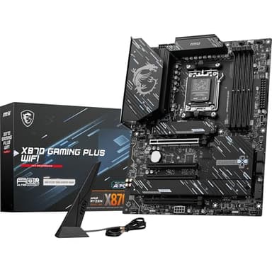 MSI X870 Gaming Plus WiFi Placa Base ATX - Procesador AMD Ryzen 9000/8000 / 7000, AM5-60A SPS VRM, DDR5 Memory Boost 8200+ MT/s (OC), PCIe 5.0 x16 & 4.0 x16, M.2 Gen5, Wi-Fi 7, 5G LAN
