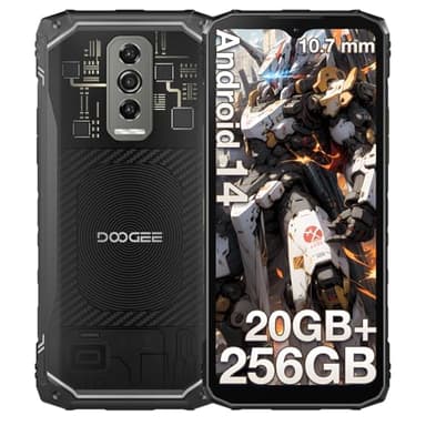 DOOGEE Blade10 Ultra Moviles Resistentes 20GB+256GB/2TB, Android 14 Movil Irrompible 6.56" HD+ 90Hz, Teléfonos Móviles con 50MP + 8MP Cámara y 5150mAh Batería, IP68/69K/Dual 4G SIM/Face ID/OTG/NFC