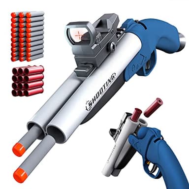 Tovol Zerky Juguete de Pistola de Tiro de eyección de Concha de Espuma de Juguete de Doble Barril para niños