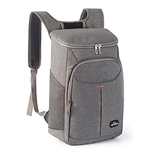 Mochila Nevera Isotérmica, Bolsa de pícnic, 26L Mochila Nevera Grande Antifugas, para Hombre y Mujer, Bolsa de Picnic Exterior/Playa/Barbacoa/Camping/Viajes/Familia (Gris)