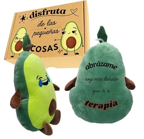 Peluche Aguacate Divertido con Frases Graciosas Regalo Amiga Cumpleaños Original para Pareja Mujer Hombre Amigas Especiales Detalle Emotivo Idea Creativa En Caja Sorpresa Decorativa (Risa)