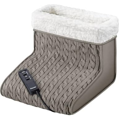 Beurer FWM 45 Calientapiés eléctrico con función de masaje, calor y relajación para pies estresados; con suave forro de peluche