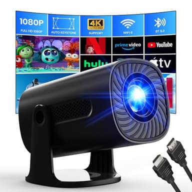 Mini Proyector 4K Supote 1080P Proyector con WiFi y Bluetooth Proyector con Apps y Android TV OS, Auto Keystone & Zoom, Altavoz Estéreo, Proyector Portátil Exterior Hogar Vídeo Proyector, Negro