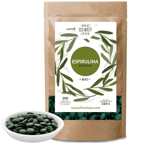 Espirulina Orgánica 300 Comprimidos. Dosis Máxima 3000mg. 100% Alga Spirulina De Máxima Pureza. AntiOxidante, Natural Y Sin Aditivos | Detox/Saciante/Vegano. Super Alimento En Pastilla