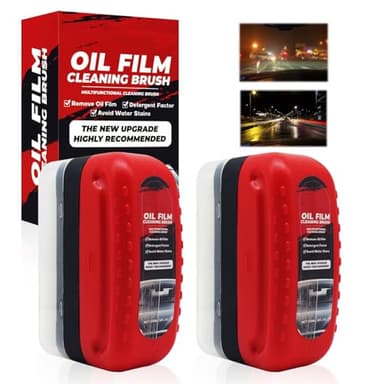 Horuili® Cepillo de 2 piezas para limpiar la película de aceite del coche, eliminar la película de aceite de los cristales del coche, eliminar la película de aceite del parabrisas