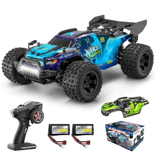 YONCHER Coche Teledirigido Adulto, 1:18 40KM/H RC Coche, 4WD Offroad RC Truck,4x4 Crawler con 2 Baterías 70+ Minutos para Niños