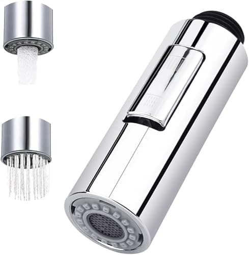 AFASOES G1/2" Recambio Cabezal Grifo Cocina Alcachofa Grifo Cocina Extraible Cabezal de Alcachofa de Recambio para Ahorrar de Agua, 2 Tipos Ducha y Modo Chorro para los Grifos Standard de Cocina
