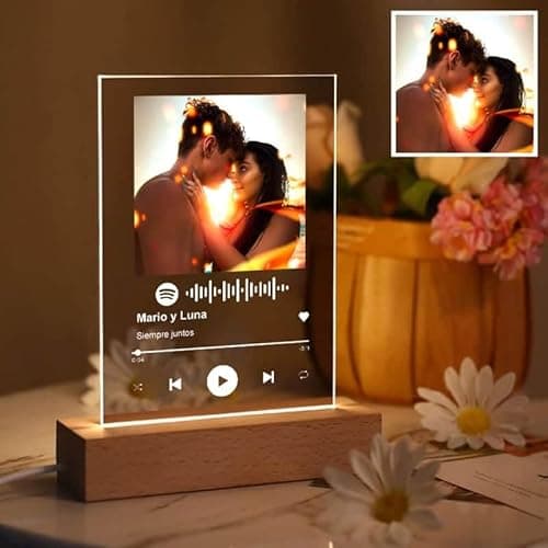 Transparent Gift Placa Spotify Personalizada con Foto y Canción S. Placas de Metacrilato Personalizadas. Regalos de Cumpleaños, San Valentín y Navidad. Regalos para Amigos, Parejas y Familiares