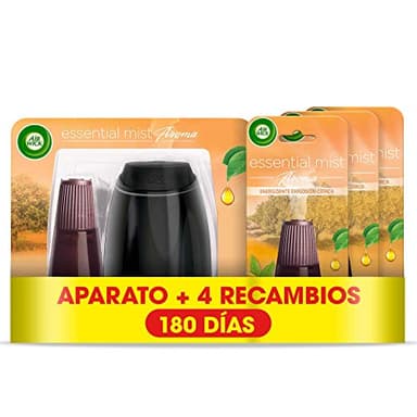 Air Wick Essential Mist - Aparato y 4 recambios de ambientador difusor aceites esenciales para casa con aroma a Explosión Cítrica, el embalaje puede variar