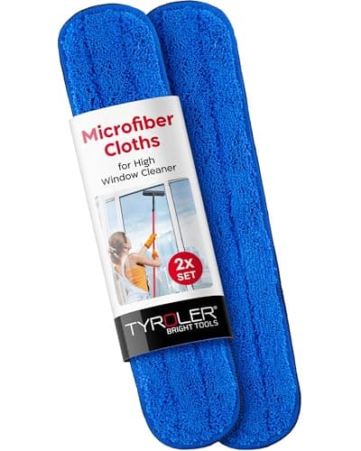 Tyroler Pack de 2 paños de Limpieza de Microfibra de Repuesto para Ventanas telescópicas 2 en 1, limpiacristales, Supersuave, no abrasivo, Muy Absorbente, lo Mejor para Ventanas de Cristal, armarios