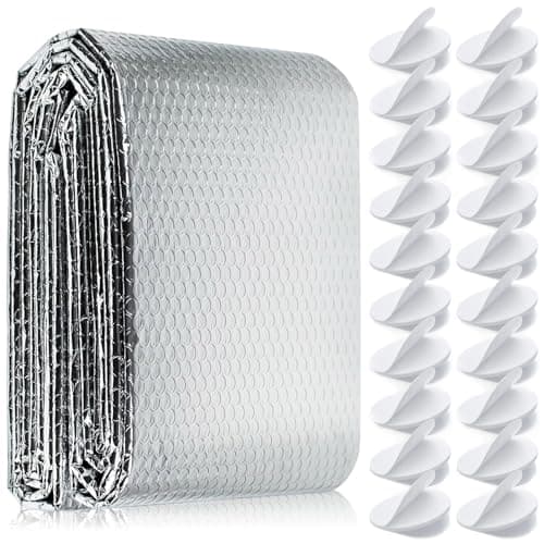 wordmouk 0.6x3 m Lámina Aislante de Burbujas de Aluminio Reflectante para Radiador, Barrera de Vapor, Panel Reflector, Rollo de Aislamiento Térmico para Pared, Loft, Barco, Caravana