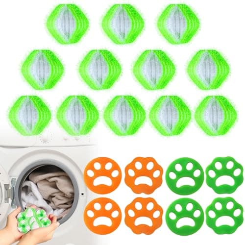 20 Pcs Atrapa Pelos Lavadora,Atrapapelos Mascota,Bolas Quita Pelos Mascota,Atrapa Pelos Lavadora Mascotas,Recoge Pelos Mascotas,Reutilizable para Eliminar el Pelo de Las Mascotas en la Lavadora