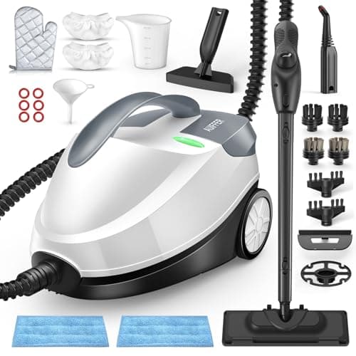 Vaporeta Limpieza Hogar, 28 Accesorios, 1,5 L 2000 W, Presión de Vapor 4 bar, Vapor Bloqueable, Limpiador a Vapor para Eliminar la Suciedad y la Grasa de Suelos, Muebles Tapizados y en el