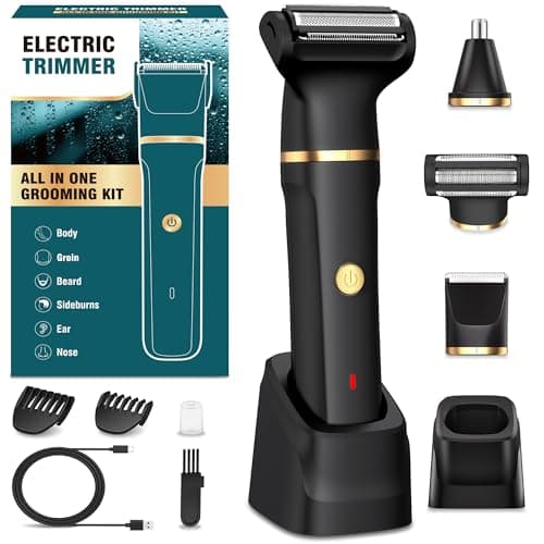 Afeitadora Corporal Masculina,3 en 1 Depiladora Corporal Hombre,Cortapelos Nariz Base de Recarga USB,Maquina Depilar Hombre para Axilas Piernas Pecho Ingle Genitales,Rasuradora Duración 120 Min,IPX7