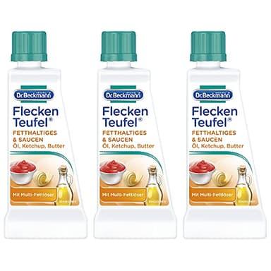 Dr. Beckmann Fleckenteufel grasas y salsas, quitamanchas especial contra manchas de grasa, manchas de chocolate, etc. 3 x 50 ml