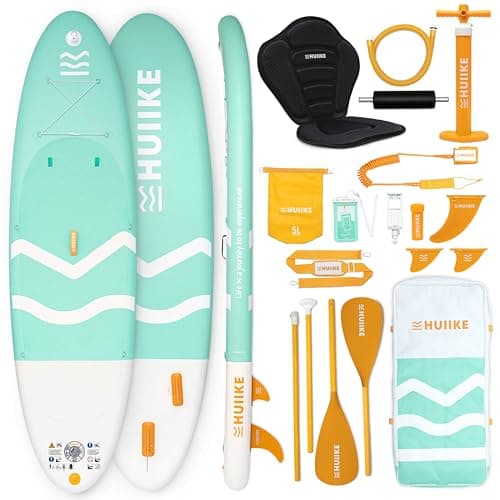 Tabla Paddle Surf Hinchable con Accesorios Premium - HUIIKE | Tabla Padel Surf Hinchable con Remo Doble Uso y Asiento Kayak | PadelSurf Stand Up Paddle Board Gran Estabilidad y Resistencia | SUP Board
