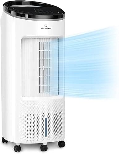 Klarstein Aire Acondicionado Portatil, Pinguino Portátil 4 en 1, Climatizador Portatil para Casa y Oficinas, Aparato de Aire con Ventilador, Deshumidificador, Modo Nocturno, Bajo Consumo Aircon AC