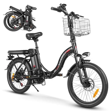 SAMEBIKE Plegable de Bicicleta eléctrica para Ciudad（ batería de 36 V, 12 Ah,20 Pulgadas de Grasa, máximo de hasta 60-110 km