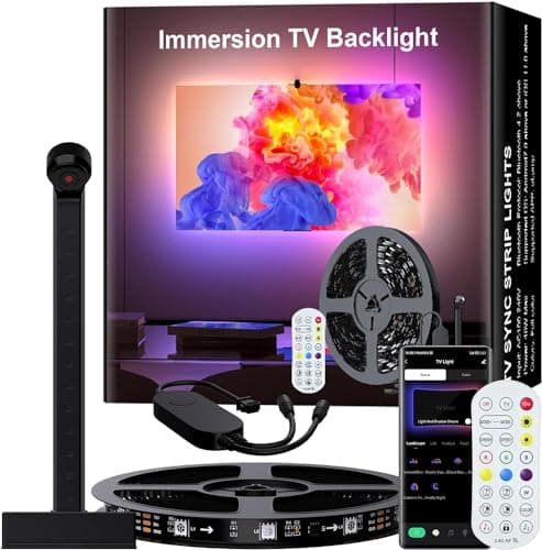 MIWATT TV LED light 5M, cambia en sincronía con la pantalla de TV, con sensor AR, sincronización de música, app RGB smart control, tira LED para TV de 75-90 pulgadas PC