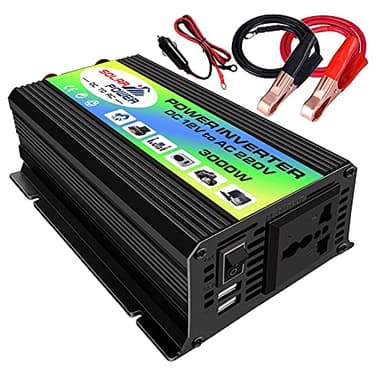 Inversor de Corriente para Coche de 12v a 220v 3000W,Convertidor de Transformador de Capacidad de Voltaje de inversor de Corriente para móvil Pad y Tableta(Potencia 300W)