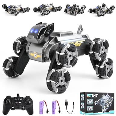 8WD Coche Teledirigido para Niños de 4 5 6 7 8 9 10+ Años, Perro Robot Teledirigido con Música y Luces LED, Obstáculo de Escalada Rotación de 360°, 2.4 GHz RC Car Regalo Juguete para Niños y Niñas