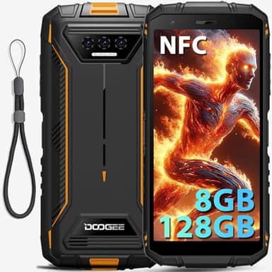 DOOGEE S41PLUS Movil Irrompible 8GB+128GB (TF 1TB), 13MP Cámara, 6300mAh Batería, 5.5"IPS HD+Teléfono Móvil Rugerizado Android, Octa Core 2025 Smartphone Todoterreno IP68IP69K/NFC/OTG/GPS/WIFI/Face ID
