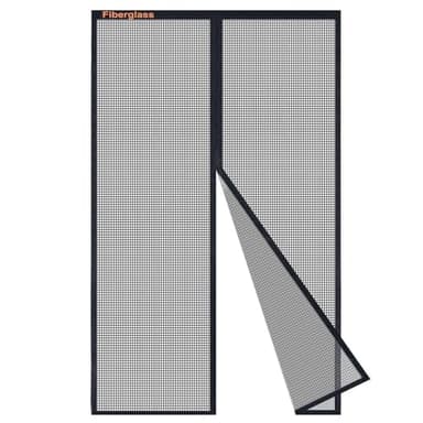 Risareyi Mosquitera Puerta Magnética 90x205cm en Fibra de Vidrio, Cortina Mosquitera Puerta Exterior con Imanes Transpirables Antimosquitos para Puerta Ventana Balcon Patio Corredera, Negro