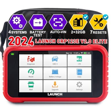 LAUNCH CRP123E V2.0 OBD2 Diagnosis Coche con Sistema de Motor ABS SRS Transmisión y 7 Funciones de Reinicio, OBD 2 Escaner Automotriz Reset de Aceite ETS SAS, Diagnostico Multimarca WIFI Actualización