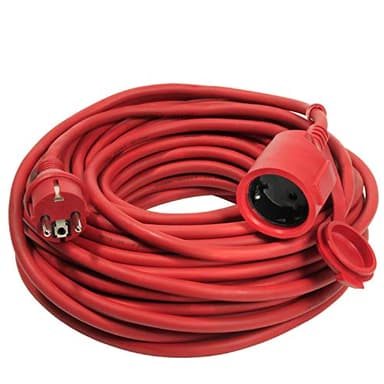 as - Schwabe 60264 - Cable alargador de goma (25 m, H05RR-F 3G1.5, IP44 en exteriores), Rojo