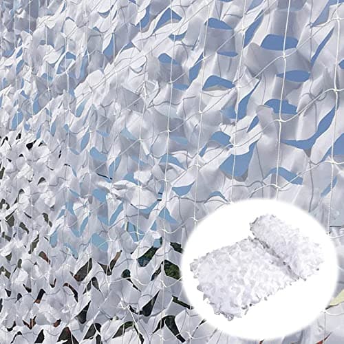 Red De Camuflaje Reforzada Blanca,Red De Sombra De Jardín De Pérgola,Malla De Camuflaje Militar,Red De Camuflaje Caza,Camping,Decoración,Protección Solar,Cubierta De Coche,White-5x10m(16.4*32.8ft)