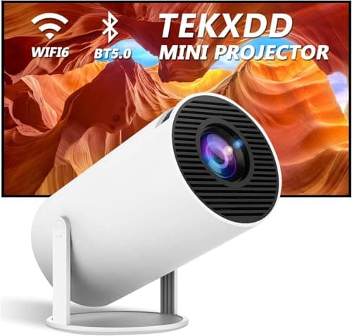 Mini Proyector Portátil 4K - Full HD WiFi 6, 200 ANSI Proyectores Inteligente, BT 5.0 Android 11.0, Auto Keystone, Giro de 180 Grados, 130 Pulgadas Flip Proyectores para Cine Casa