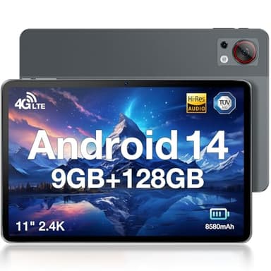 DOOGEE T30SE Tablet 11 Pulgadas 2,3K Android 14 Tablet 9GB RAM+128GB ROM (TF 1TB)|8580 mAh| 2000 * 1200pixels |4 Altavoces| Octa-Core|Bluetooth 5.0 |5GWiFi+4G LTE |5MP+13MP| Gris