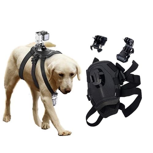 Arnés para Perros para Gopro Holder, Arnés para Perros Suave Y Ajustable para Gopro para Perros Grandes, Medianos Y Pequeños Se Puede Usar para Fijación En El Pecho Y La Espalda Adecuado