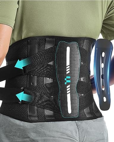 Fitomo Faja Lumbar Hombre Mujer con Soporte Ergonómico y Férulas de Fibra de Carbono, Tejido de Malla Ultra Fino, Faja Lumbar para Dolor Espalda, Ciática, Trabajo, Postura