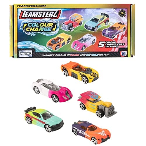 HTI Teamsterz Street Machines Juego de Coches Que cambian de Color | 5 Coches Que cambian de Color activados por Agua | Juguetes Ideales para el Agua y el baño | Adecuado para Mayores de 3 años