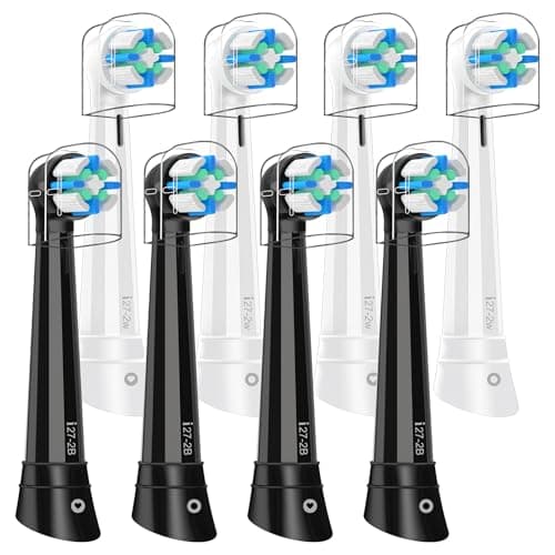 Recambio Cepillos Compatible con Oral B IO 2/3/4/5/6/7/8/9/10, Recambios Compatible con Oral B IO Cepillos Eléctrico, Cuida tus Dientes y Encías (negro/blanco)