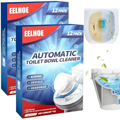 24 Piezas Tabletas Limpieza Inodoro, Pastillas para Limpiar Baños, WC Tabletas Poder Frescur, para Eliminar Depósitos Cal Rebeldes y Orina