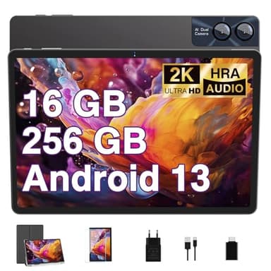 GOODTEL Tablet 11 Pulgadas Pantalla 2K 2000 * 1200 Android 13 16GB RAM + 256GB ROM Batería 8600mAh, 5G WLAN, Bluetooth 5.0, 13MP+5MP, Certificado GMS, Tipo-C, Cuerpo metálico, Gris