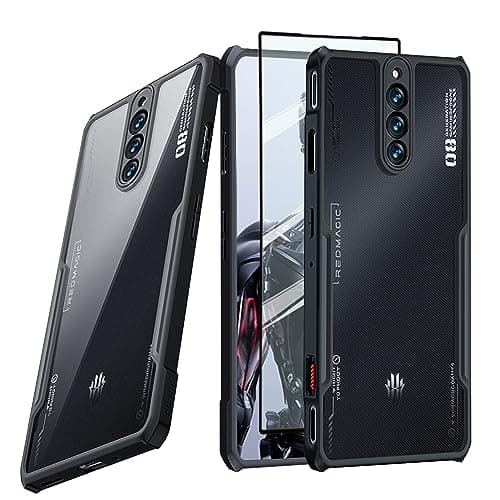 Guizzcg para ZTE Nubia Red Magic 8 Pro / 8 Pro+ / 8S Pro / 8S Pro+ Funda, Parachoques de TPU + Parte Trasera Acrílica, Protección contra Caídas a Prueba de Golpes [1 película templada],Negro