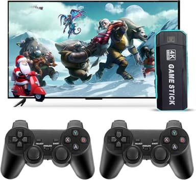 Consola de Juegos Retro.Mini Consola inalámbrica USB HD Game Stick TV Consola de Juegos incorporada 38000 Juegos Treasure Consola de Videojuegos.Portátil y fácil de transporta