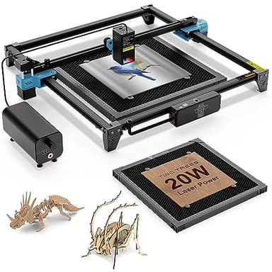 Twotrees TTS-20 Pro Engraver 20.000 mW Máquina de grabado de corte láser, 98% preinstalado, cortador y grabador de bricolaje preinstalado, grabado CNC para madera y metal, vidrio acrílico, cuero, etc