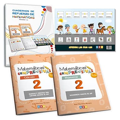 MATEMATICAS 1 PRIMARIA | SUMAS Y RESTAS 6 AÑOS | Aprende a Sumar y Restar Editorial Geu 1 Primaria | Pack Matemáticas Comprensivas 1.2 - Pack Cuadernos Refuerzo Matemáticas Cálculo 2 + Números 2