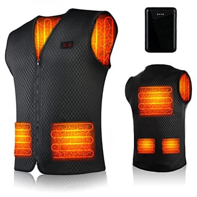 SKKAEO Chaleco Calefactable Hombre Mujer - Chaqueta Calefactable, 10000mAh Batería Chaleco Calefactor para Deporte de Invierno (Talla:L)