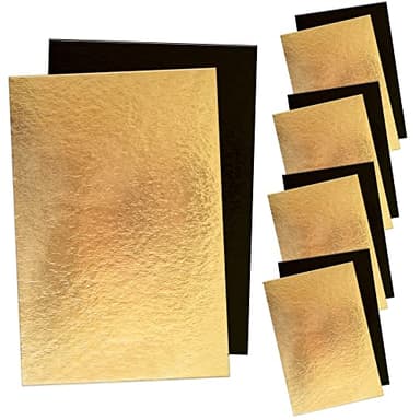 ScrapCooking – Set de 5 Bandejas para Tartas 30 x 20 cm – Cartón Reversible Dorado y Negro – 30 x 20 cm – Base Rectangular Pasteles – Soportes Rectangulares – Fabricados en Francia – 5197
