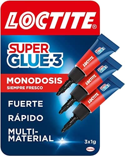 Loctite Super Glue-3 Original Mini Trio, pegamento universal con triple resistencia, adhesivo transparente, pegamento instantáneo y fuerza instantánea, 3x1 g