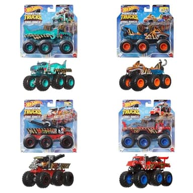 Hot Wheels Monster Trucks Big Rigs Coche de Juguete con Ruedas Grandes Que transporta y remolca Otros vehículos, Modelos Surtidos, +3 años (Mattel HWN86)