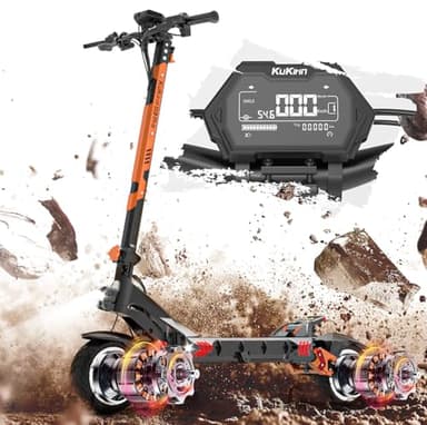 Kukirin G3 Pro Patinete Electrico Doble Motor 1200W x 2, 52V 23.4Ah Batería Extraíble, 10 Pulgadas Neumáticos Patinete Eléctrico Todoterreno con Freno Hidráulico, Largo Alcance 80-110 km Plegable